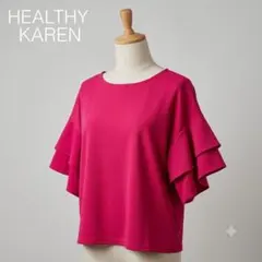 HEALTHY KAREN フリル袖カットソー ピンク Lのサムネイル