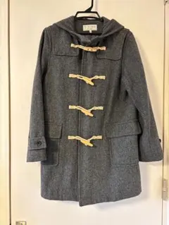 グレー ダッフルコート フード付き
