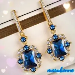 新品 ピアス サファイアブルー エレガント 大人女子 キラキラ 両耳用 青