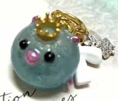 オルゴナイト　まぁるいブタさん　ターコイズ　アクアマリン　キーホルダーのサムネイル