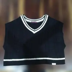 ラブトキシック　ブラック ケーブル編み ベスト S(140)