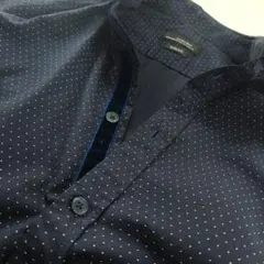 ZARA MAN 　 ネイビー 　ドット柄　 シャツ　SLIMFIT　36サイズ