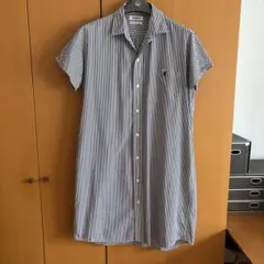 Gymphlexストライプシャツワンピース コットン