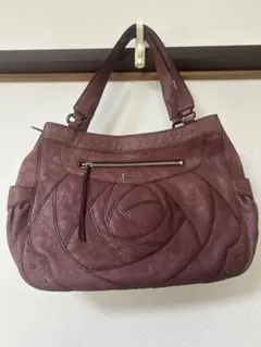 〇美品〇ANNA SUI ローズウッド ショルダーバッグ ブラウン - メルカリ