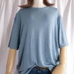 ジェイフェラー J.Ferrar 半袖 リブTシャツ Mサイズ サックスブルー系