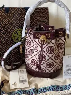 トリーバーチ モノグラム ミニバケットバッグ トリーバーチ 巾着