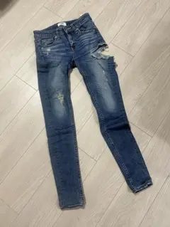 【GYDA】J/W SIDE BACK RIPPEDスキニーデニムパンツ