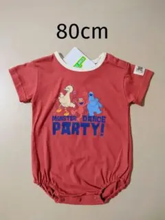 新品 セサミストリート 半袖ロンパース 80cm エルモ クッキーモンスター