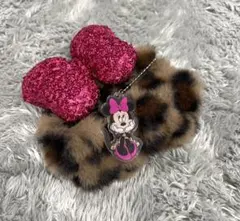 ミニーマウス ヒョウ柄もこもこシュシュ アベイル