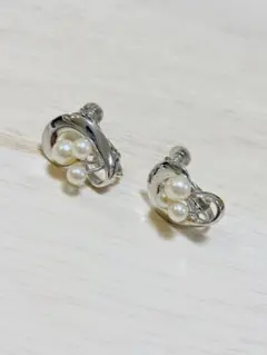 シルバー パール イヤリング