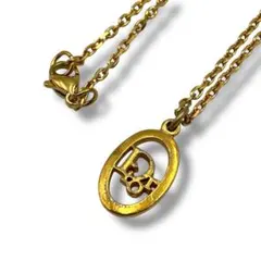 美品 Dior ディオール ネックレス ペンダント ロゴ ヴィンテージ ゴールド