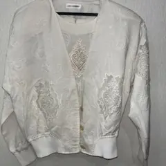 お*せ様 高級素材、麻100%アンサンブルセット　白