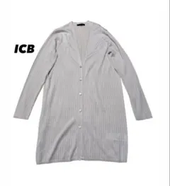 美品✨ICB　リブ ロングカーディガン ピンク系 M 羽織りのサムネイル