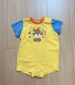 希少　ミキハウス　レトロカラフルロンパース　70