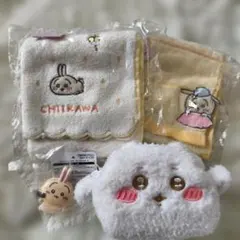 ちいかわ うさぎ 刺繍ハンカチ ふわふわミニキャラメルポーチ ガチャ クリップ