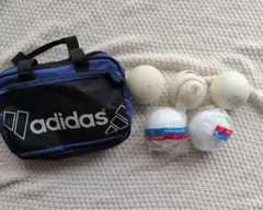 ミズノ中古硬式1個　中古軟式2個　新品軟式2個　ボールバック