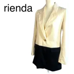 完売品★リエンダ　バイカラー　テーラードジャケット　1つボタン　ワイド目　S