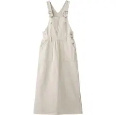 THE SHINZONE ホワイト　キナリ　デニム　ジャンパースカート　34