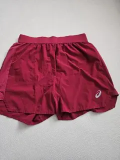asics 赤 M ランニングショーツ　インナー付き