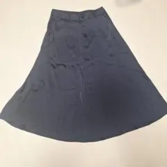 GU ネイビー フレアスカート サテン 丈75cm