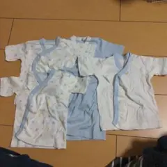 水色と白のシャツ肌着5枚セット　短肌着　5着　新品