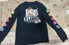 X-LARGE ブラック　黒　長袖カットソー ロンT Sサイズ