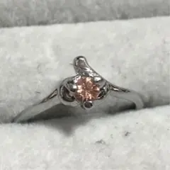 ピーチサファイア 【artificial】シンプル 一粒 リング