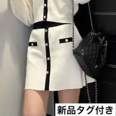 セール⭐︎新品【NICE CLAUP】ニット配色ミニスカート　ナイスクラップ