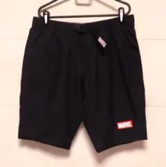 未使用　MARVEL　マーベル　黒ショートパンツ LL　ベルト付