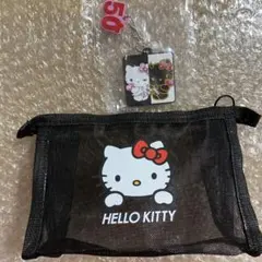 【サンリオ】キティメッシュポーチ・ラバーキーホルダーセット