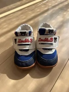 【美品】Double.B ファーストシューズ ネイビー/ホワイト/レッド