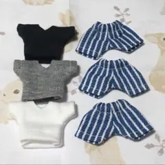 【匿名配送】オビツ11 服 ハンドメイド Tシャツ+ハーフパンツ 6点セットのサムネイル