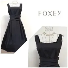 ☆FOXEYフォクシープリーツ切替ニットドレスワンピース40☆ - メルカリ