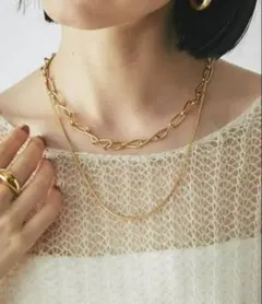 リヴドロワ《3WAYで使える》2連チェーンネックレス 完売品