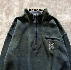 KENZO 古着 グリーン ハーフジップ