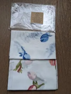 花柄 100%コットン ハンカチ 2枚セット