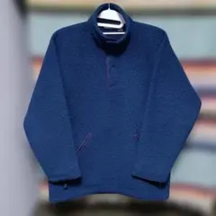 90s　パタゴニア　ビッグTウーリーT　シンチラボアジャケット　USA製　ブルー