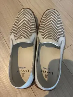 LANVIN 25.5cm ヘリンボーンスリッポンシューズのサムネイル