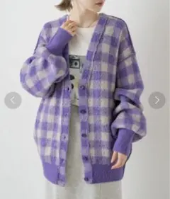 kastane 起毛チェックカーディガン