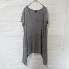 Cable & Gauge [L] グレー Vネック チュニック カットソー