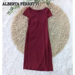 極美品 ALBERTA FERRETTI プリーツ ロングワンピース オフショルのサムネイル
