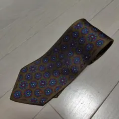 mila schon イタリア製 花柄 シルク ネクタイ ブラウン フラワー柄