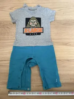 XLARGE KIDS ロンパース グレー・ターコイズ