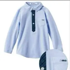 familiar 水色 長袖ポロシャツ