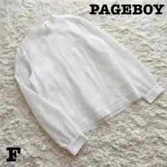 PAGEBOY⭐︎ページボーイ　ペイズリー柄総レースハイネックブラウス　白色　Ｆ