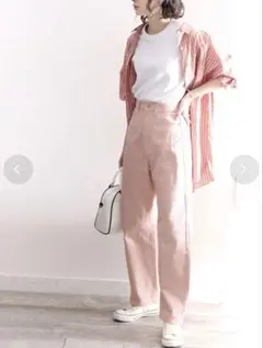 タイムセール　ハイウエストワイドストレートパンツのサムネイル