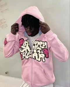 ピンク　ジップパーカー　y2k