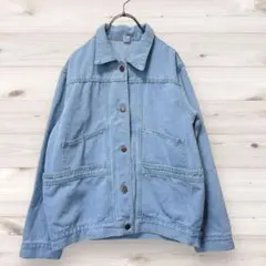♡Jeans (L) デニムジャケット Gジャンブルー 柔らかめ 美品