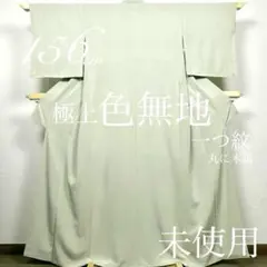 逸品！しつけ付き未使用!正絹◎極上色無地156cm一つ紋(丸に木瓜)袷 夏虫