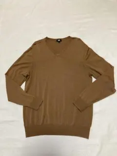 ユニクロメンズウール100%長袖セーター〔M〕美品 伸縮性有り　最終最終値